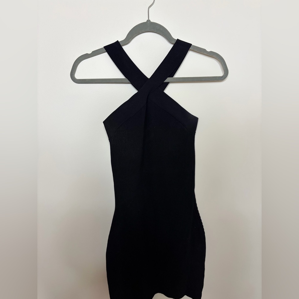 Babaton Black Sculpt Knit Dress